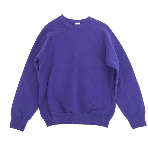 Vintage Fruit of the Loom Crewneck Pullover Size Medium Mens Dark Purple Blank M - Picture 1 of 5